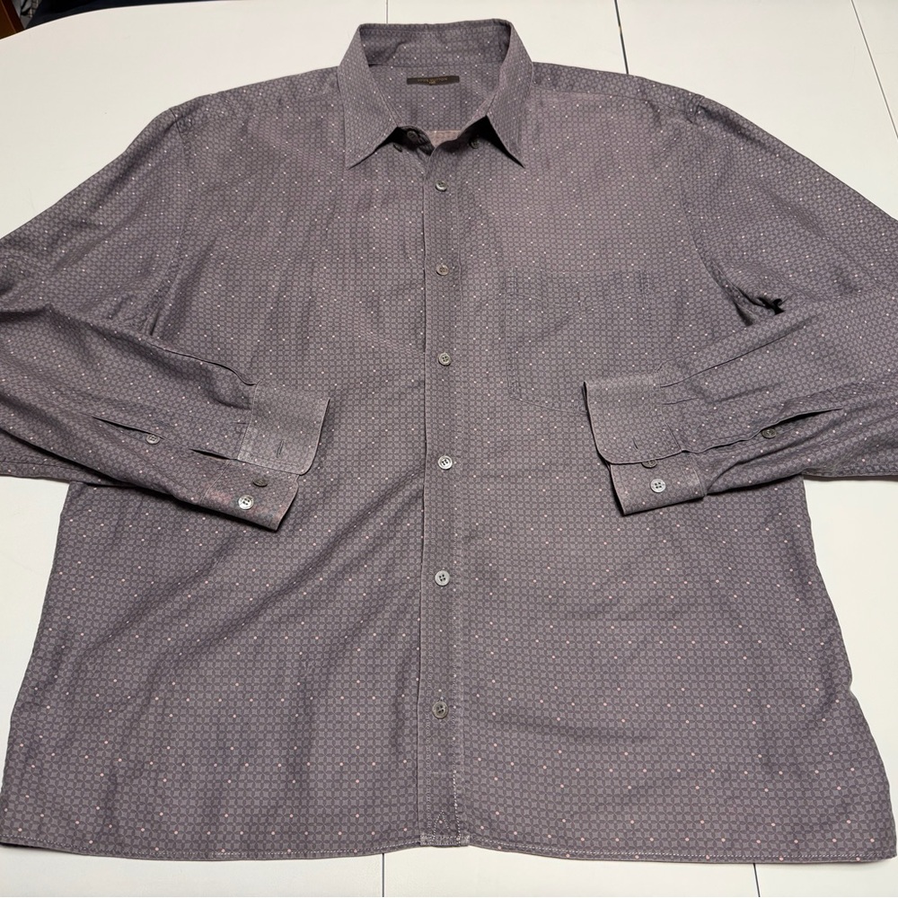 Louis Vuitton vintage grey geometric shirt